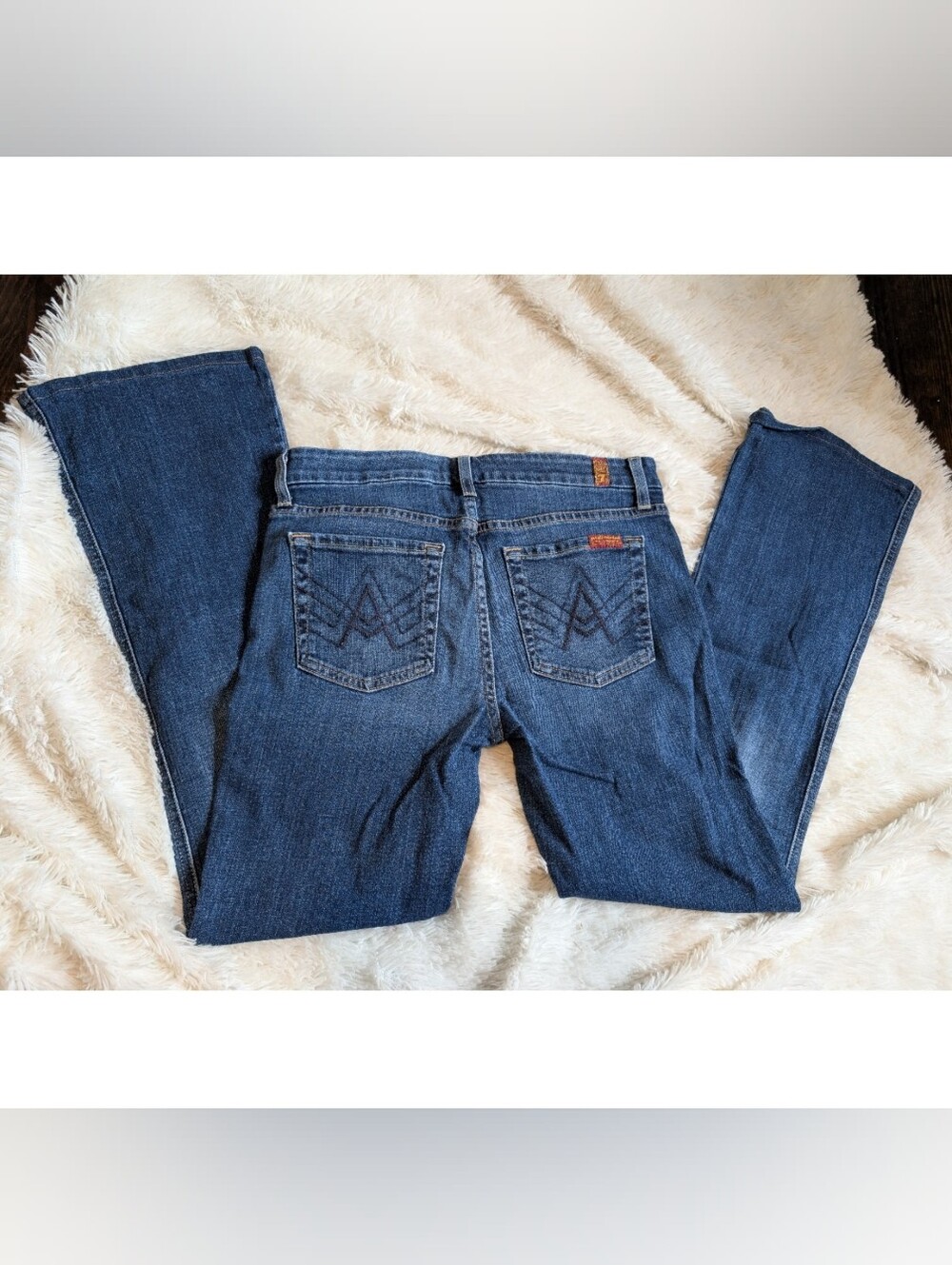 7FAM 7 for All Mankind A Pocket Wide Leg Dark Wash Denim Jeans Size 27
